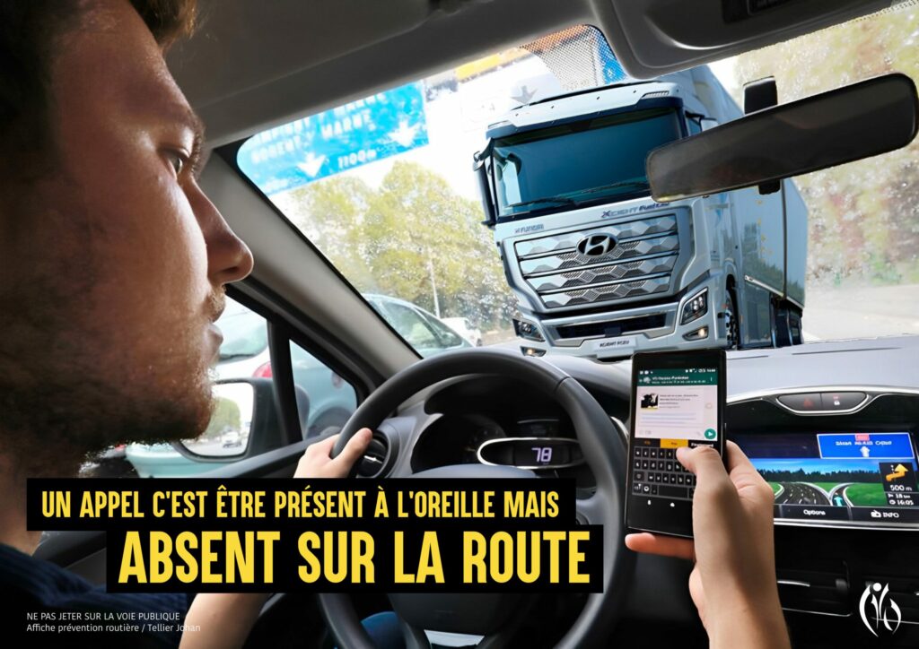 Affiche Sécurité routière Téléphone