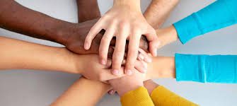 Vue réelle 10 Mains groupées, empilées Union