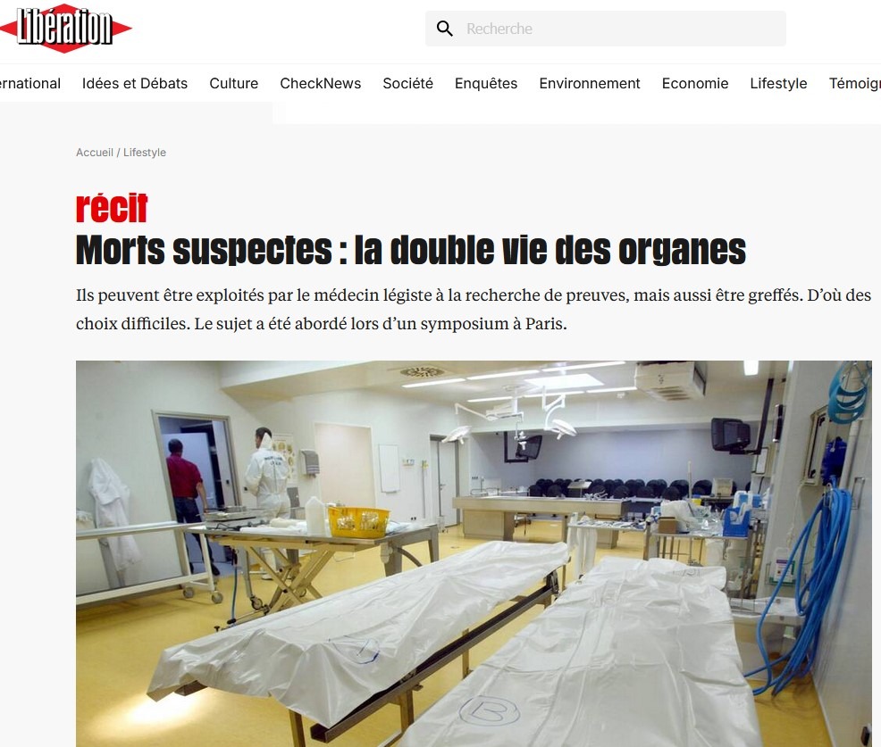 Libération Parution Autopsie Double vie des organes